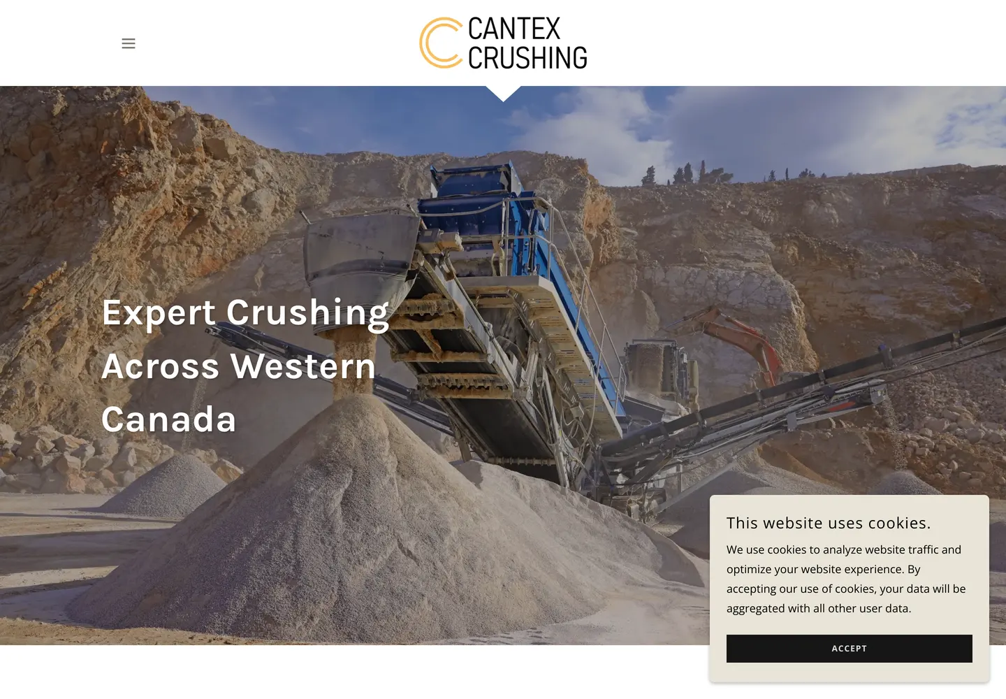 Live site for a mobile crushing and aggregate company.